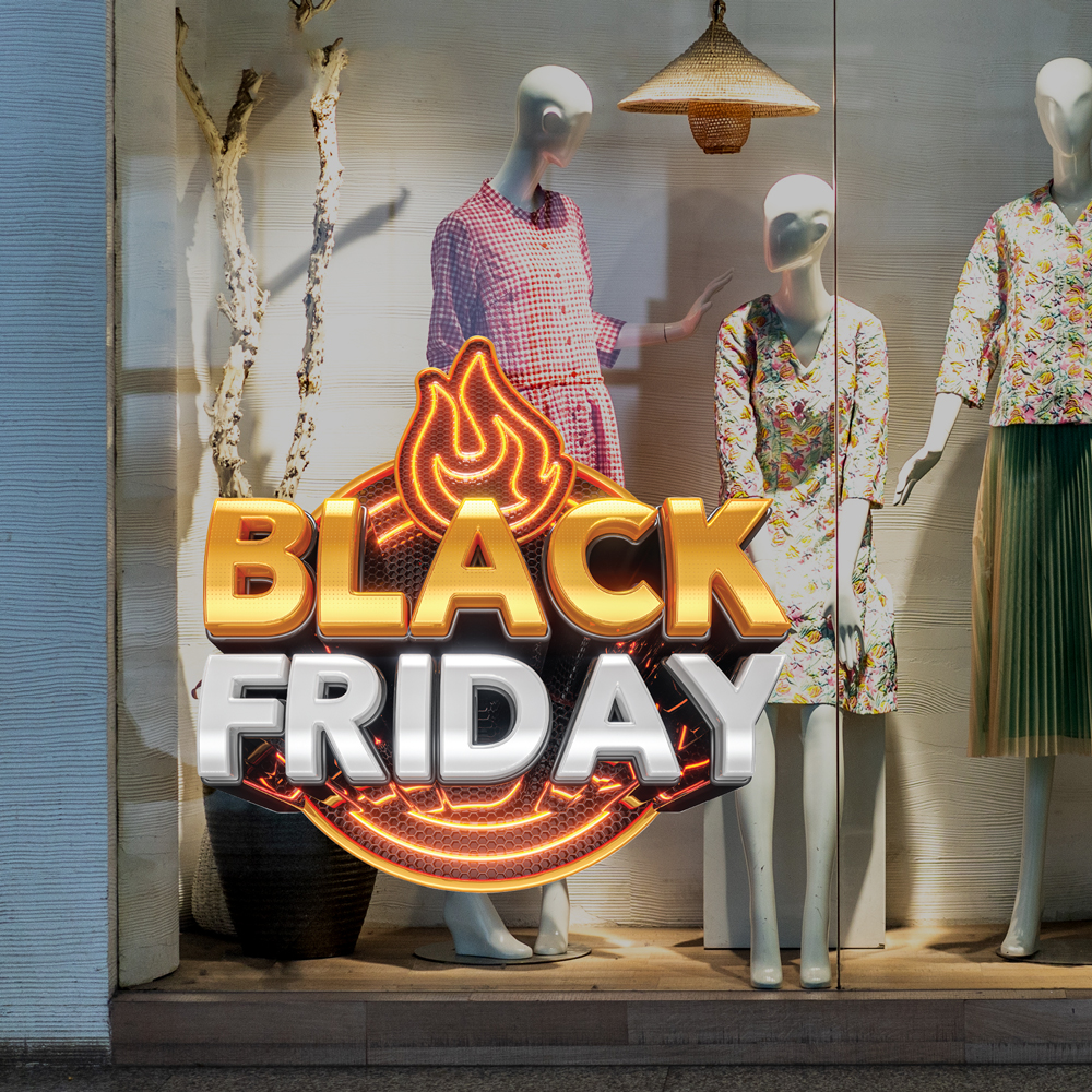 Αυτοκολλητο Εκπτωσεων BLACK FRIDAY HEAT
