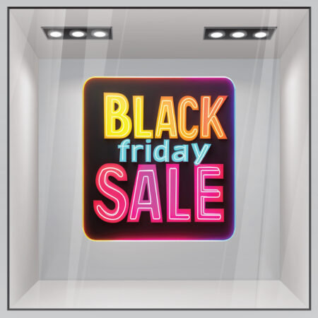 Αυτοκολλητο Εκπτωσεων BLACK FRIDAY NEON BOX