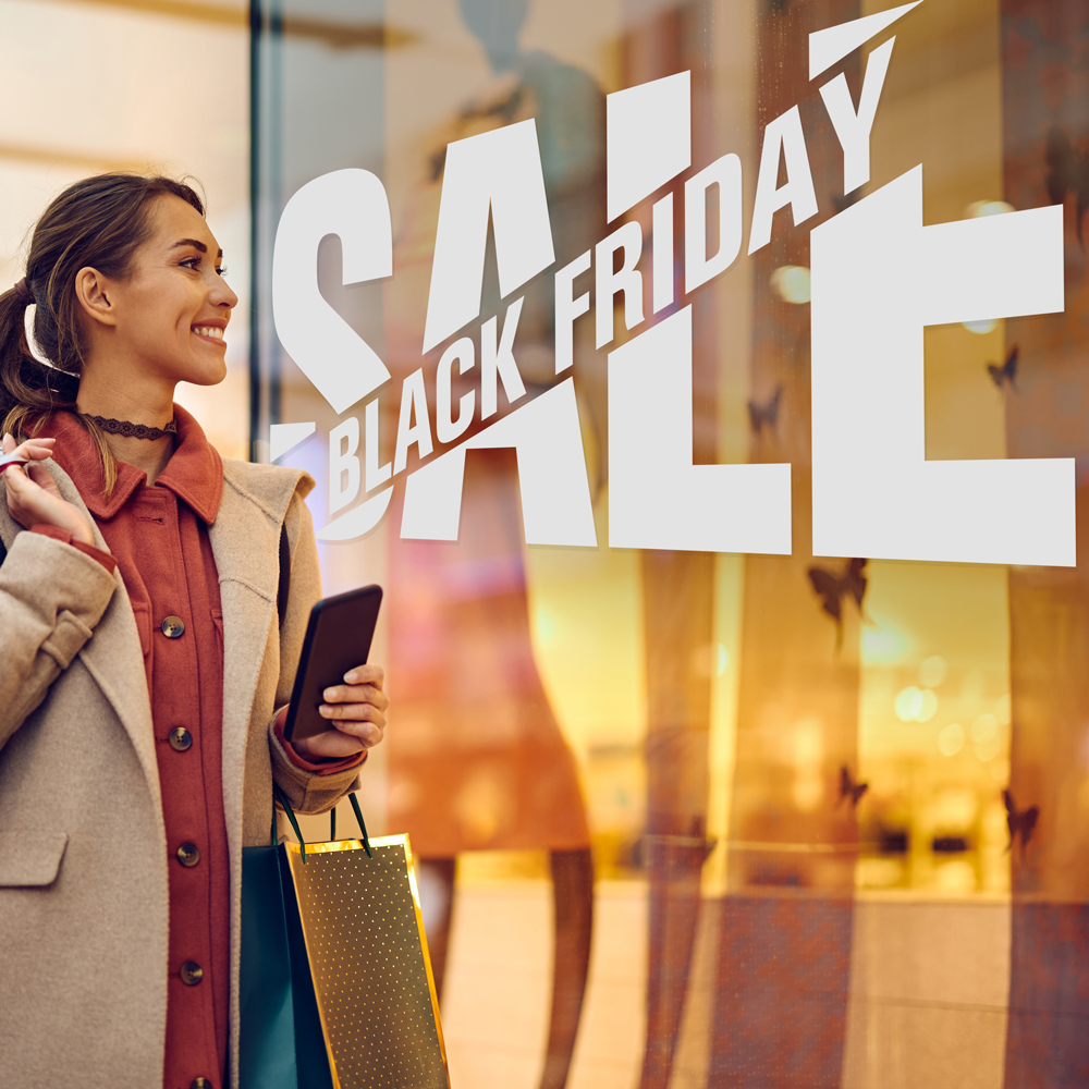 Αυτοκολλητο Εκπτωσεων BLACK FRIDAY STRIPE