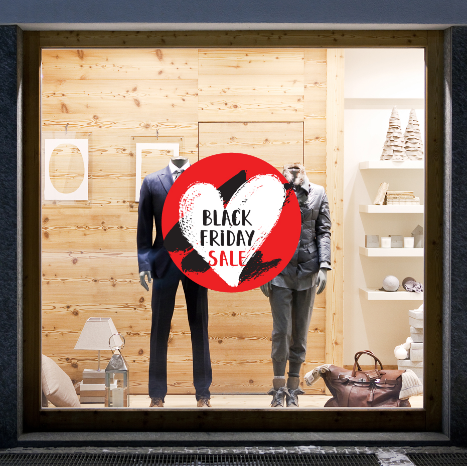 Αυτοκολλητο Εκπτωσεων BLACK FRIDAY HEART