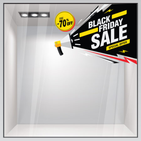 Αυτοκολλητο Εκπτωσεων BLACK FRIDAY LOUD