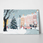 Πινακας σε καμβά CHRISTMAS CITY ILLUSTRATION
