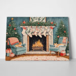 Πινακας σε καμβά CHRISTMAS FIREPLACE