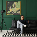 Πίνακας Τετράγωνος GREEN YELLOW GOLD EUROPE MAP