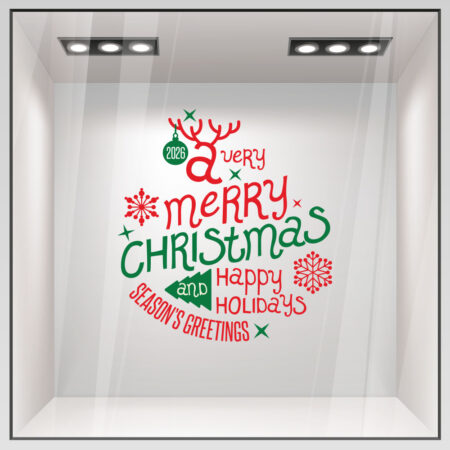Χριστουγεννιάτικο αυτοκόλλητο HAPPY HOLIDAYS
