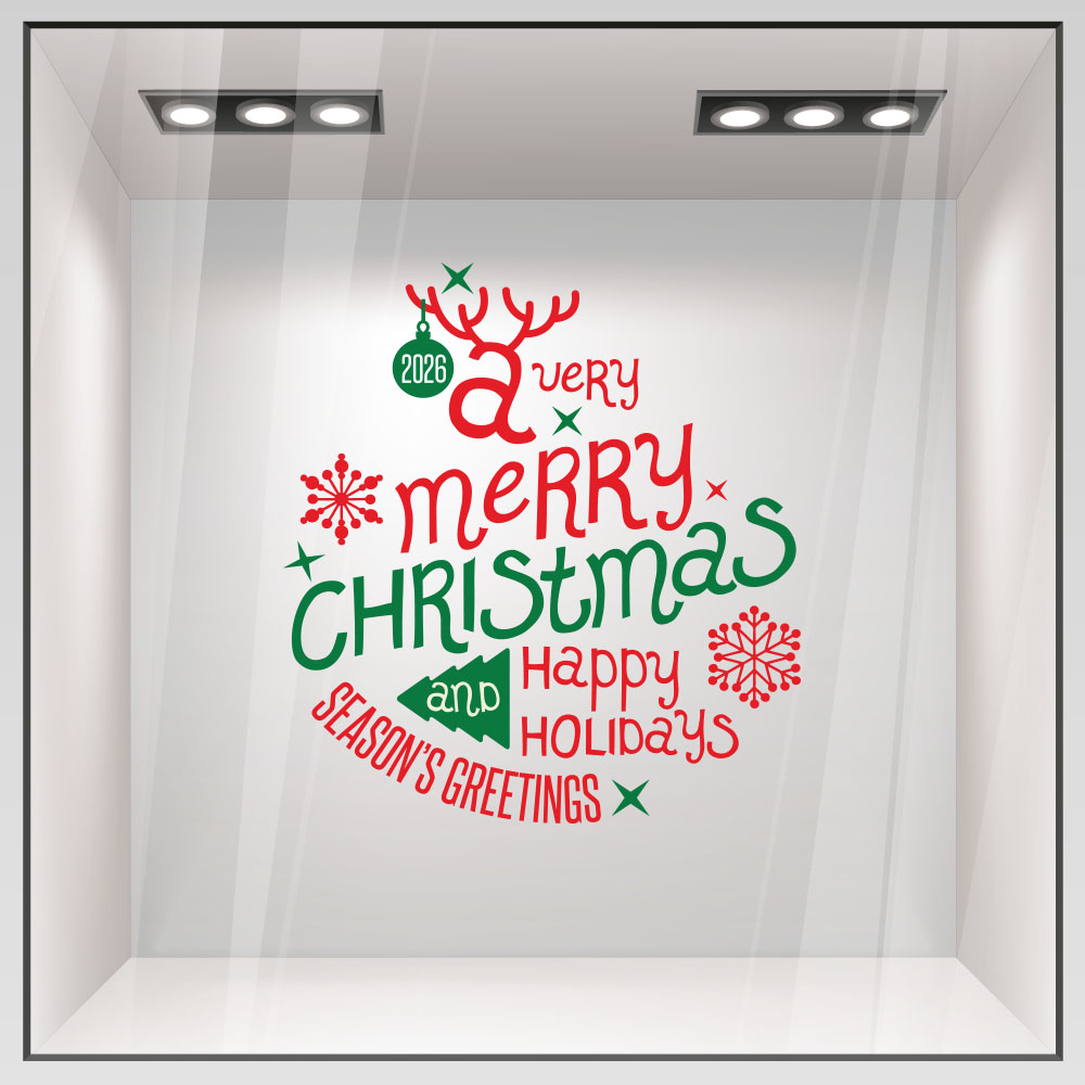 Χριστουγεννιάτικο αυτοκόλλητο HAPPY HOLIDAYS