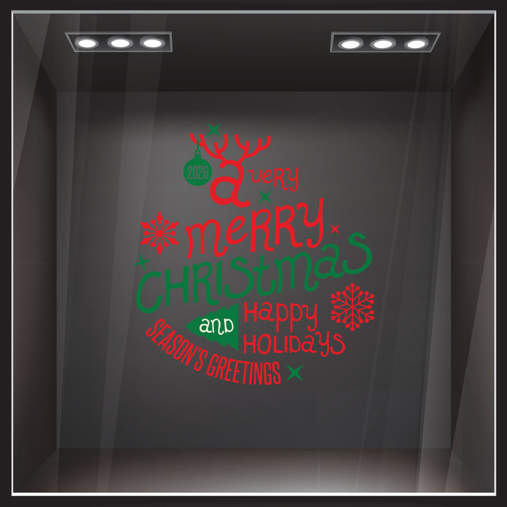 Χριστουγεννιάτικο αυτοκόλλητο HAPPY HOLIDAYS