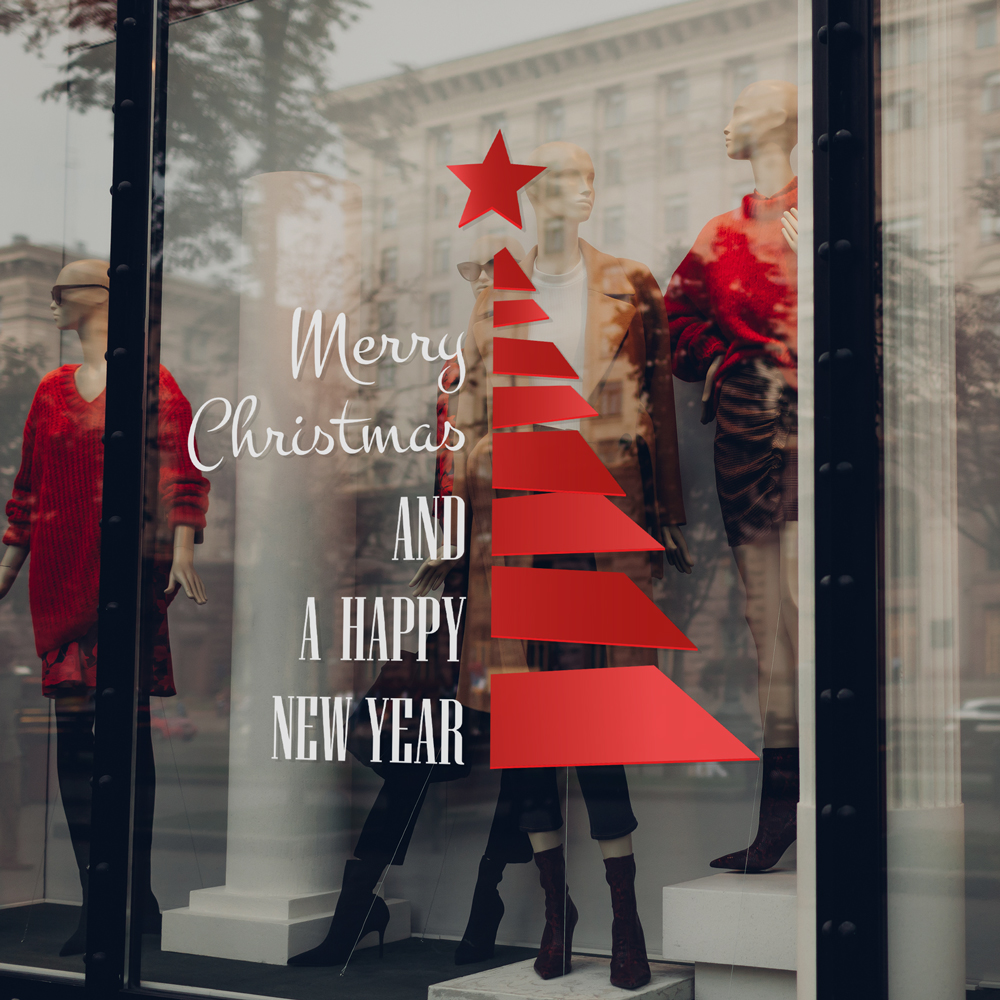 Χριστουγεννιάτικο αυτοκόλλητο HAPPY NEW YEAR TREE