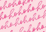 Πινακας σε καμβά HO HO HO PINK CHRISTMAS