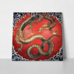 Πίνακας σε καμβά HOKUSAI - DRAGON