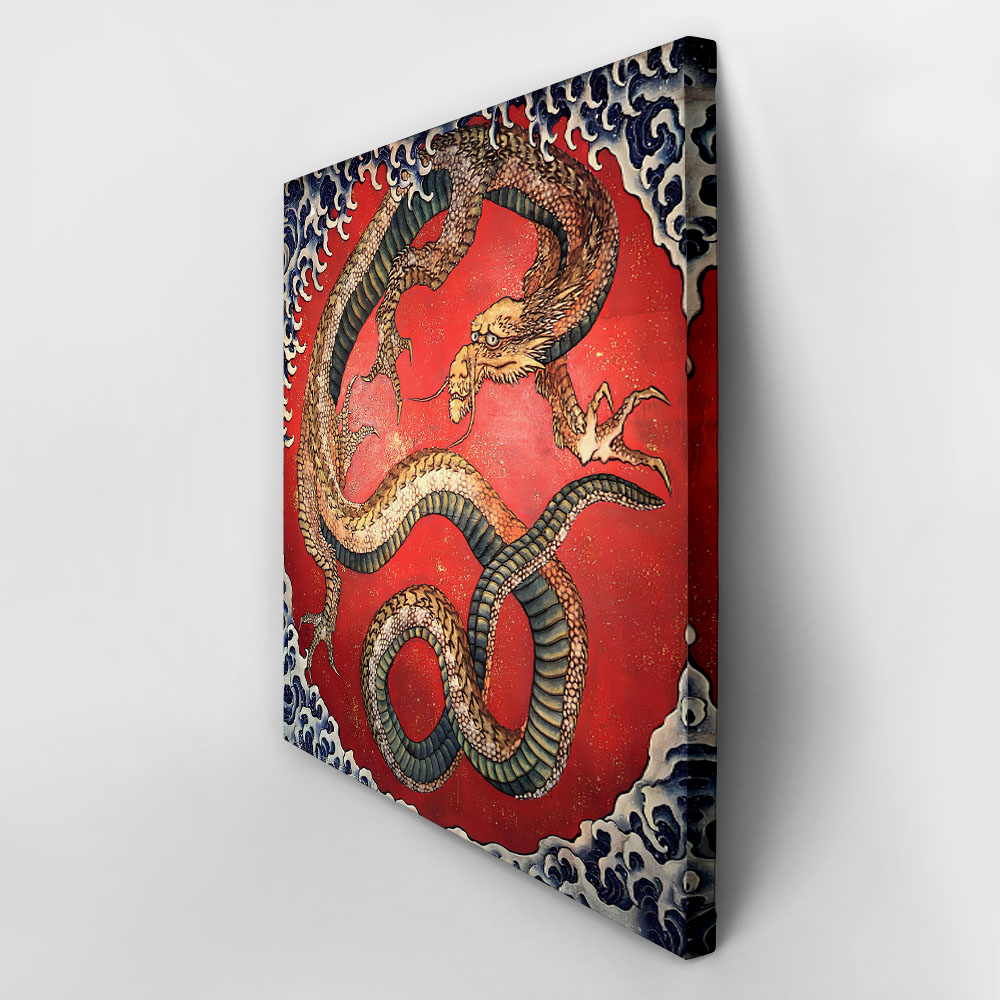 Πίνακας σε καμβά HOKUSAI - DRAGON