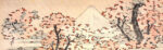 Πίνακας Πανοραμικός σε καμβά HOKUSAI - MOUNT FUJI BEHIND CHERRY TREES