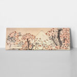Πίνακας Πανοραμικός σε καμβά HOKUSAI - MOUNT FUJI BEHIND CHERRY TREES