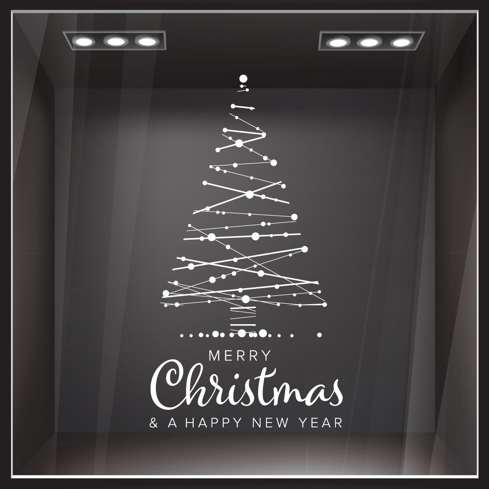 Χριστουγεννιάτικο αυτοκόλλητο MERRY CHRISTMAS TREE 2