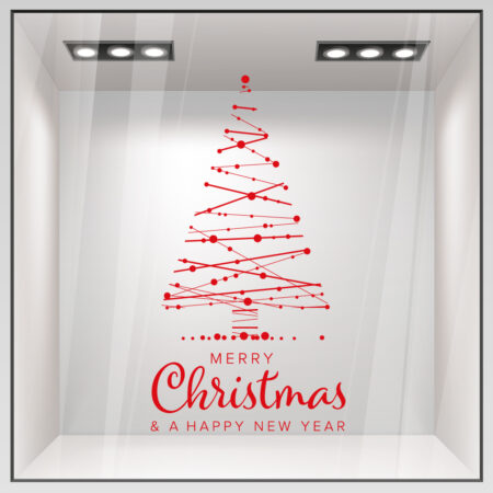 Χριστουγεννιάτικο αυτοκόλλητο MERRY CHRISTMAS TREE 2 - Χριστουγεννιάτικη βιτρίνα