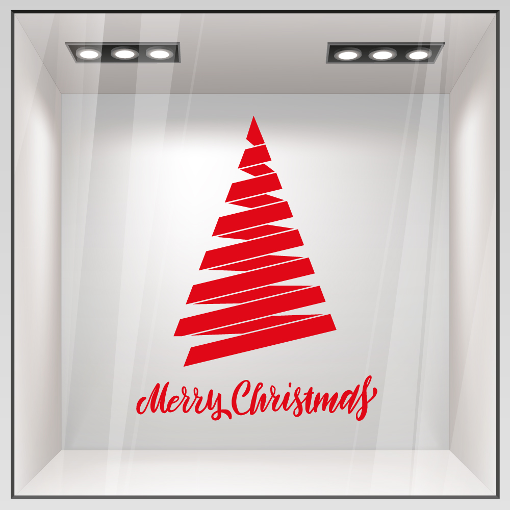 Χριστουγεννιάτικο αυτοκόλλητο MERRY CHRISTMAS TREE