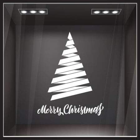 Χριστουγεννιάτικο αυτοκόλλητο MERRY CHRISTMAS TREE - Χριστουγεννιάτικη βιτρίνα Sticky 1