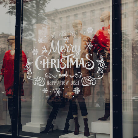 Χριστουγεννιάτικο αυτοκόλλητο MERRY CHRISTMAS WISH - Χριστουγεννιάτικη βιτρίνα Sticky 3