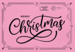 Πινακας σε καμβά PINK CHRISTMAS POSTCARD