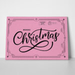 Πινακας σε καμβά PINK CHRISTMAS POSTCARD