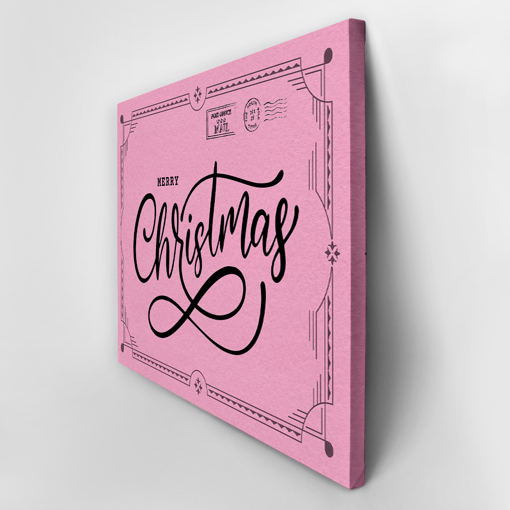 Πινακας σε καμβά PINK CHRISTMAS POSTCARD