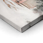 Πινακας σε καμβά PINK CHRISTMAS SNOWY ROOFS