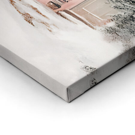 Πινακας σε καμβά PINK CHRISTMAS SNOWY ROOFS - Χριστουγεννιάτικοι Πίνακες Sticky 2