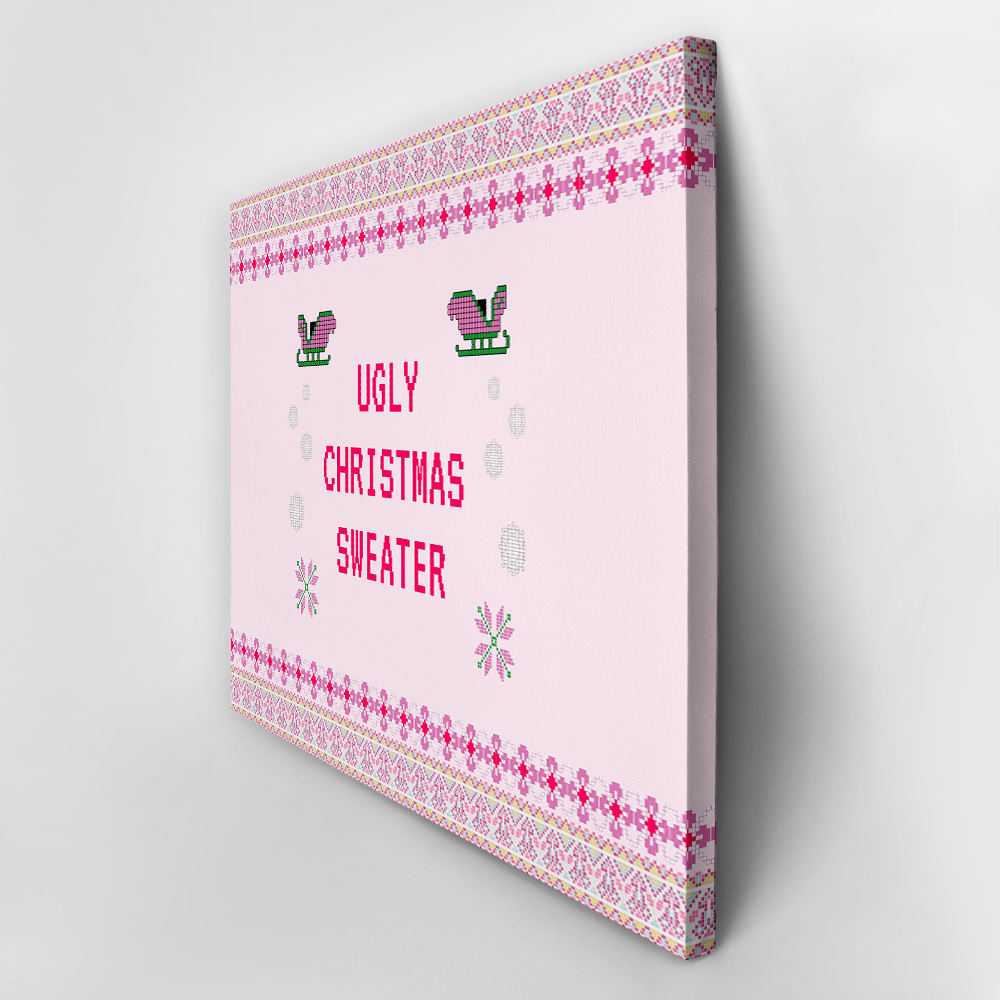 Πινακας σε καμβά PINK CHRISTMAS UGLY SWEATER