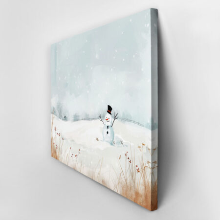 Πινακας σε καμβά SNOWMAN PAINTING - Χριστουγεννιάτικοι Πίνακες Sticky 3