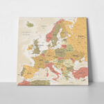 Πίνακας Τετράγωνος VINTAGE EUROPE MAP