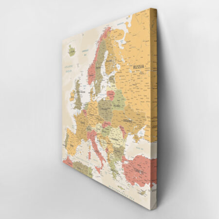 Πίνακας Τετράγωνος VINTAGE EUROPE MAP - Χαρτες Sticky 3