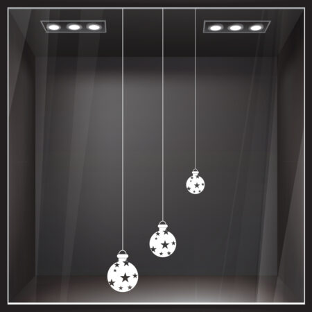 Χριστουγεννιάτικο αυτοκόλλητο XMAS BALLS 2 - Χριστουγεννιάτικη βιτρίνα Sticky 1