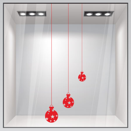 Χριστουγεννιάτικο αυτοκόλλητο XMAS BALLS 2 - Χριστουγεννιάτικη βιτρίνα