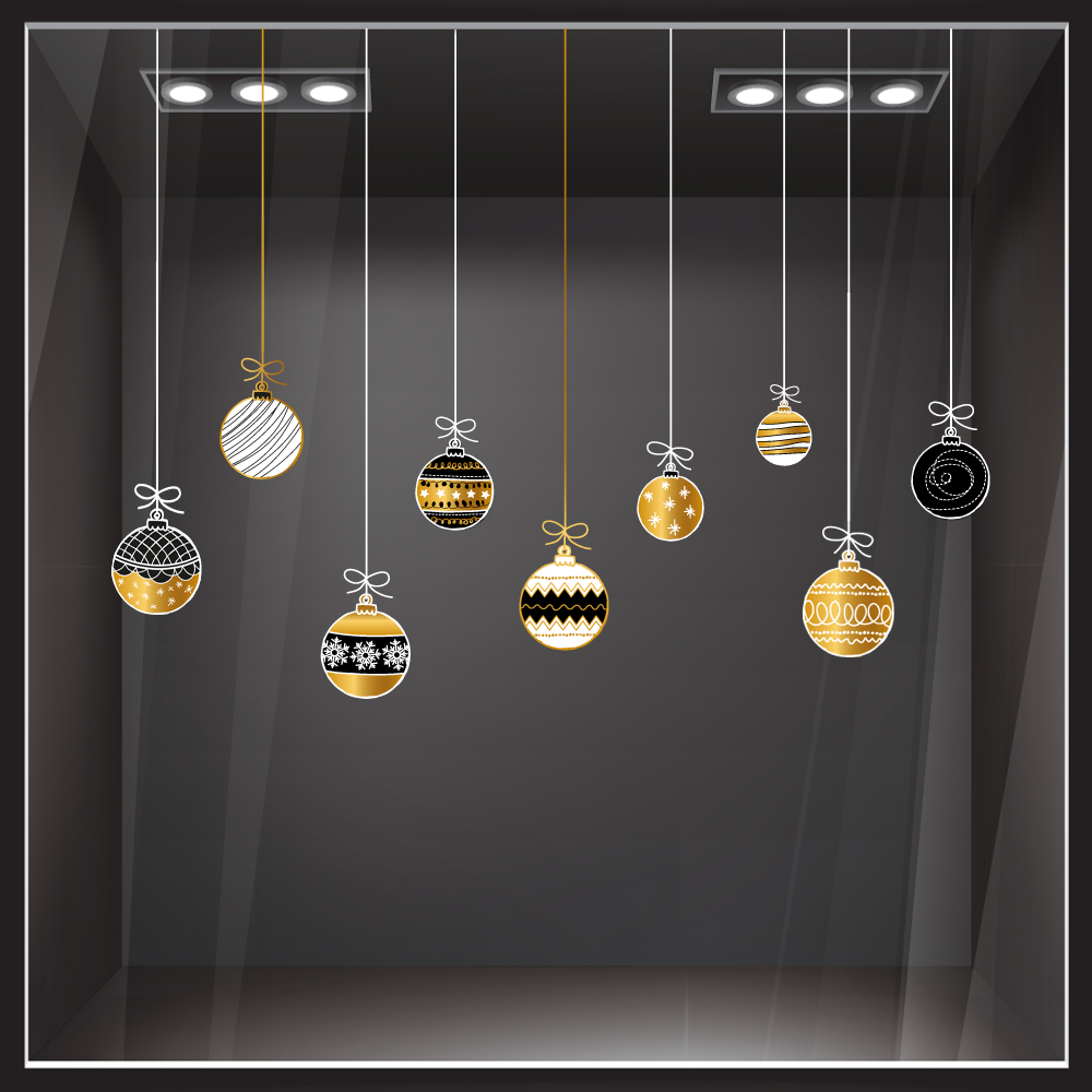 Χριστουγεννιάτικο αυτοκόλλητο XMAS BALLS C3