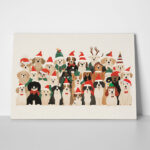 Πινακας σε καμβά XMAS DOGS