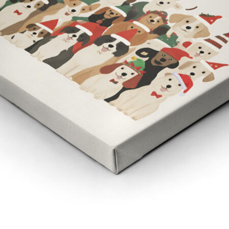 Πινακας σε καμβά XMAS DOGS - Χριστουγεννιάτικοι Πίνακες Sticky 3