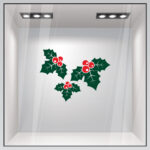 Χριστουγεννιάτικο αυτοκόλλητο XMAS HOLLY BERRIES