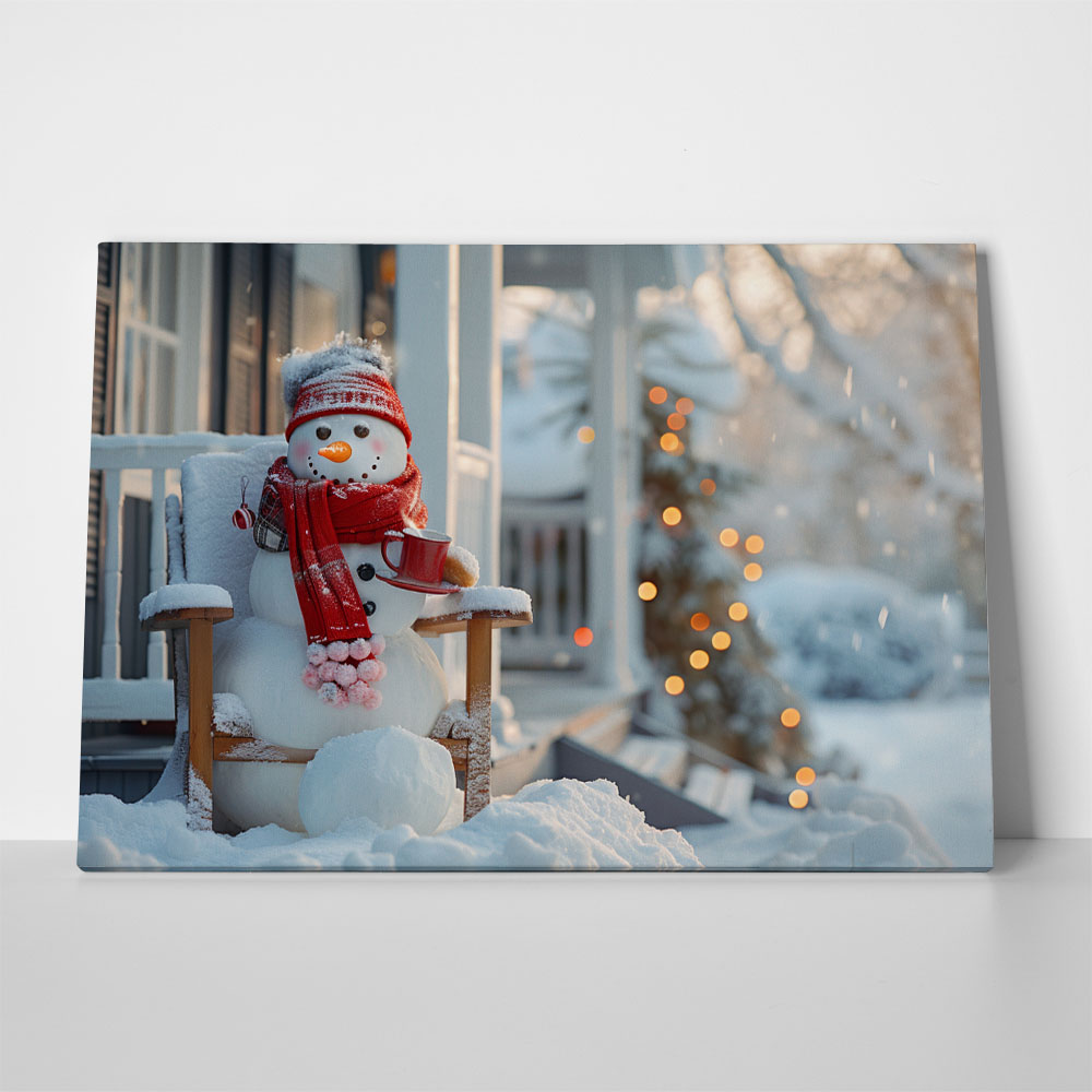 Πινακας σε καμβά XMAS SNOWMAN