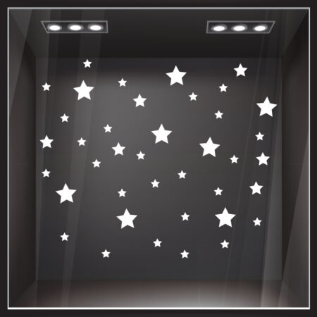 Χριστουγεννιάτικο αυτοκόλλητο XMAS STARS - Χριστουγεννιάτικη βιτρίνα Sticky 2