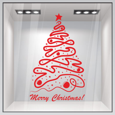 Χριστουγεννιάτικο αυτοκόλλητο XMAS TREE 2 - Χριστουγεννιάτικη βιτρίνα Sticky 1