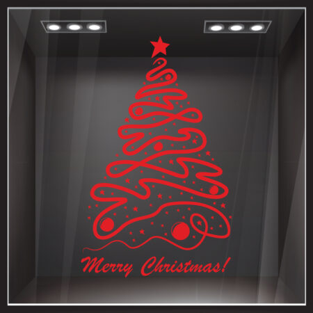Χριστουγεννιάτικο αυτοκόλλητο XMAS TREE 2 - Χριστουγεννιάτικη βιτρίνα