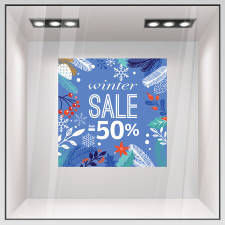 Αυτοκoλλητο Εκπτωσεων WINTER SALE BLUE - Αυτοκόλλητα εκπτώσεων