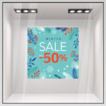 Αυτοκoλλητο Εκπτωσεων WINTER SALE CYAN