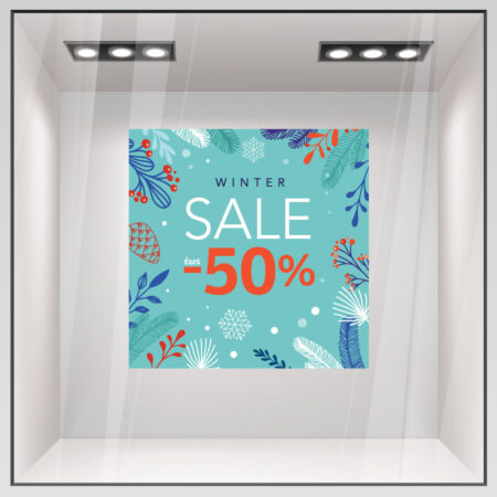 Αυτοκoλλητο Εκπτωσεων WINTER SALE CYAN - Αυτοκόλλητα εκπτώσεων