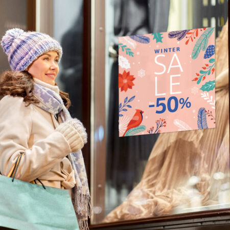 Αυτοκoλλητο Εκπτωσεων WINTER SALE PINK - Αυτοκόλλητα εκπτώσεων Sticky 1