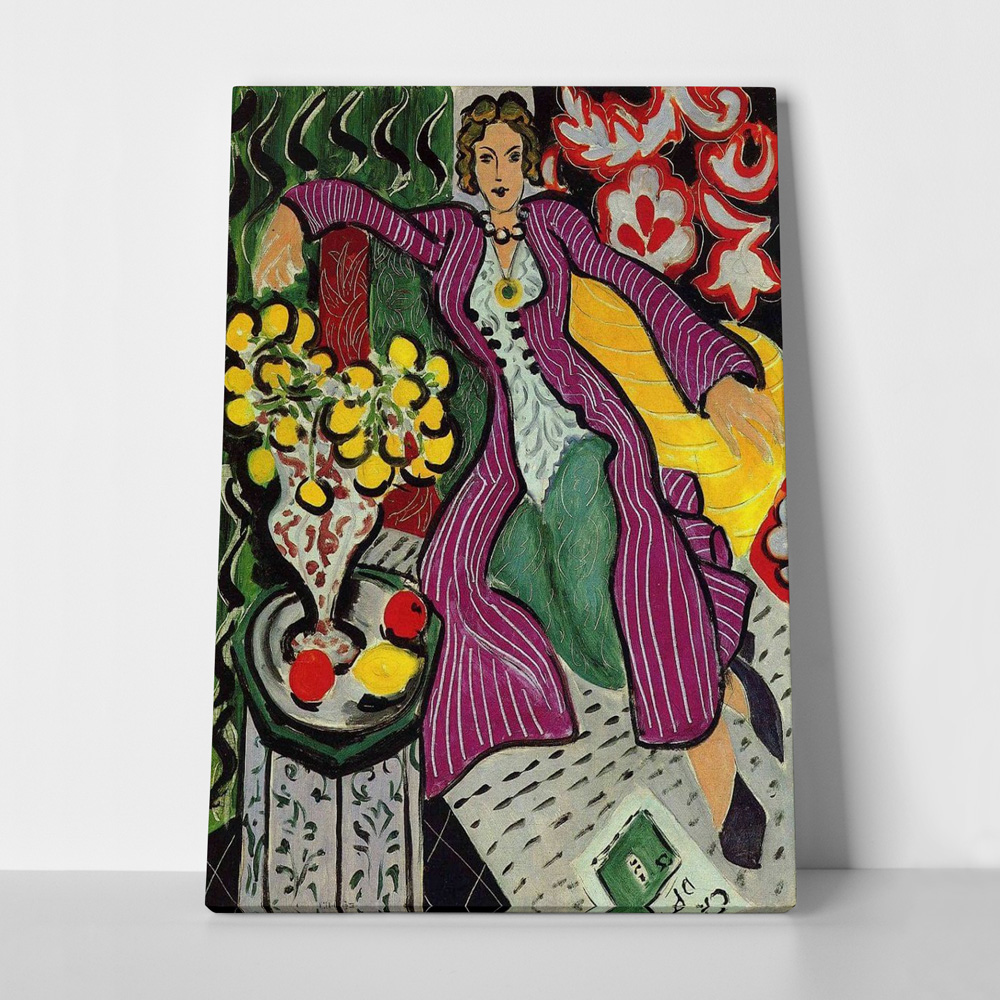 Πινακας σε καμβά MATISSE - WOMAN IN PURPLE COAT