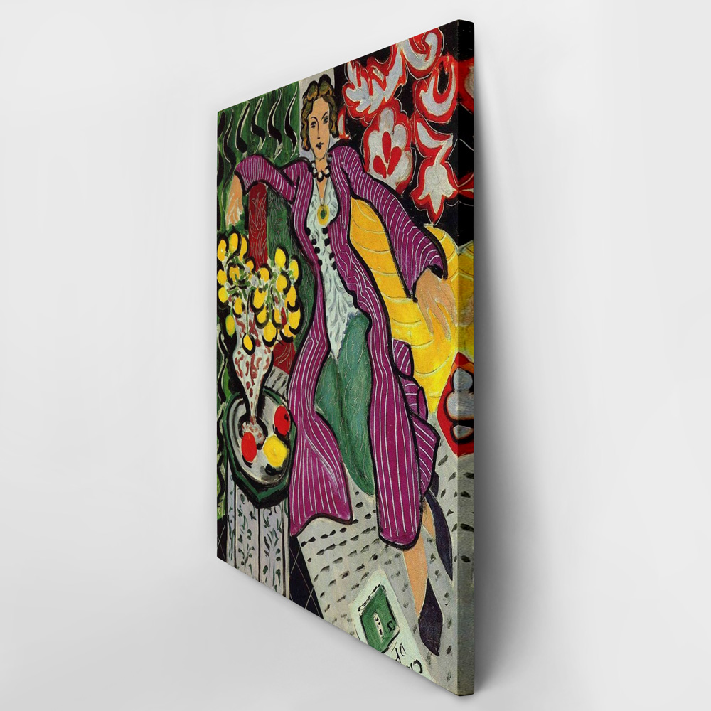 Πινακας σε καμβά MATISSE - WOMAN IN PURPLE COAT