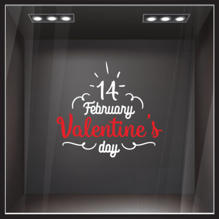 Αυτοκoλλητο Βιτρίνας 14 FEBRUARY