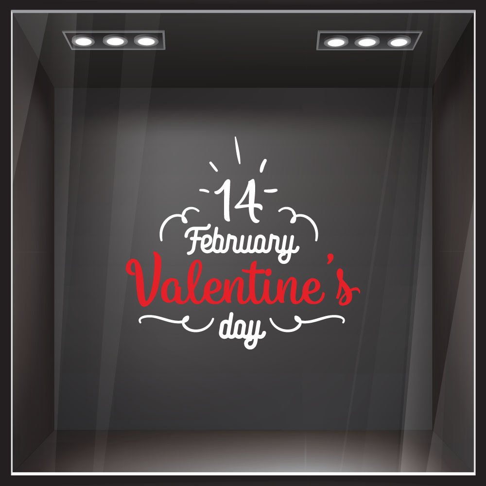 Αυτοκoλλητο Βιτρίνας 14 FEBRUARY