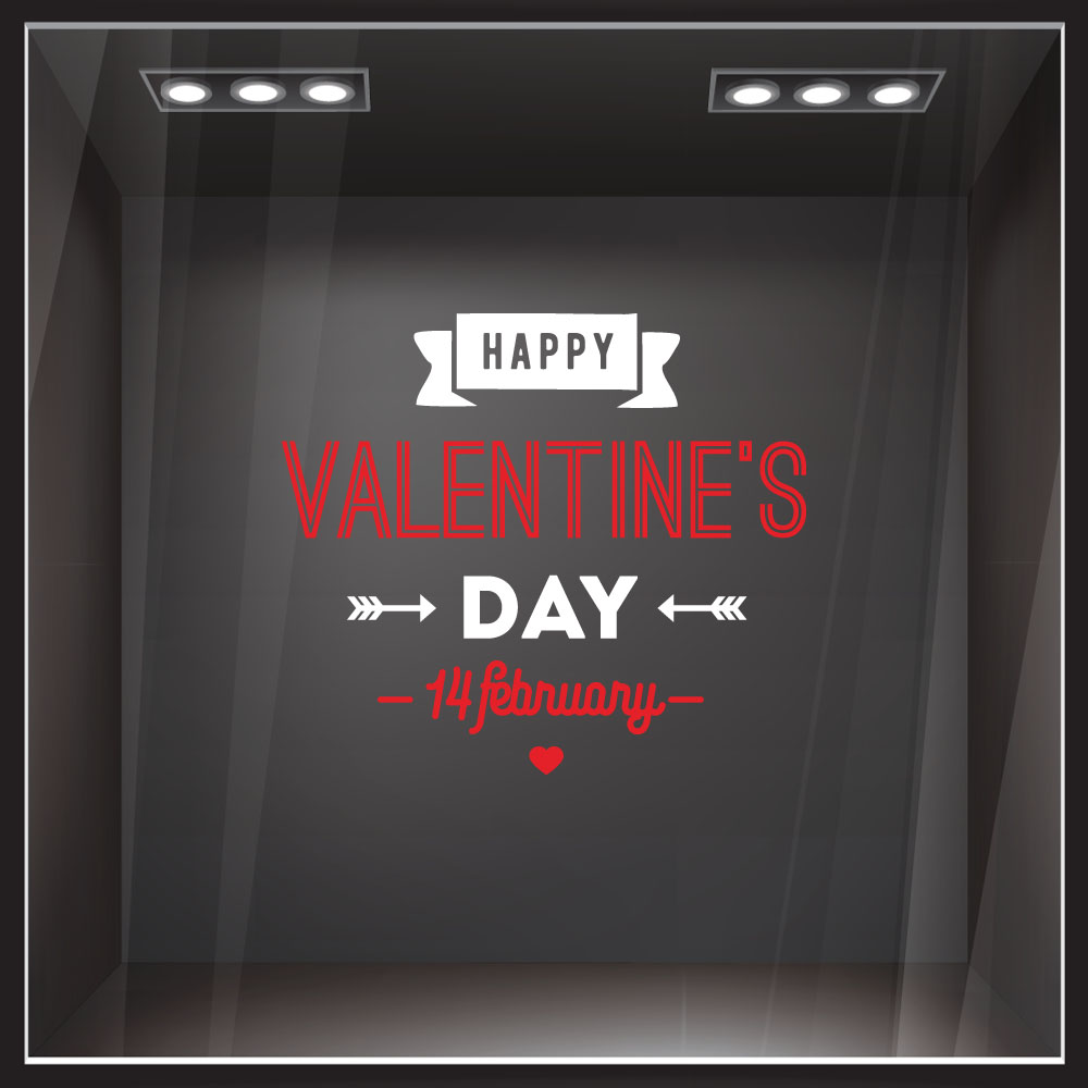 Αυτοκoλλητο Βιτρίνας HAPPY VALENTINES DAY 3